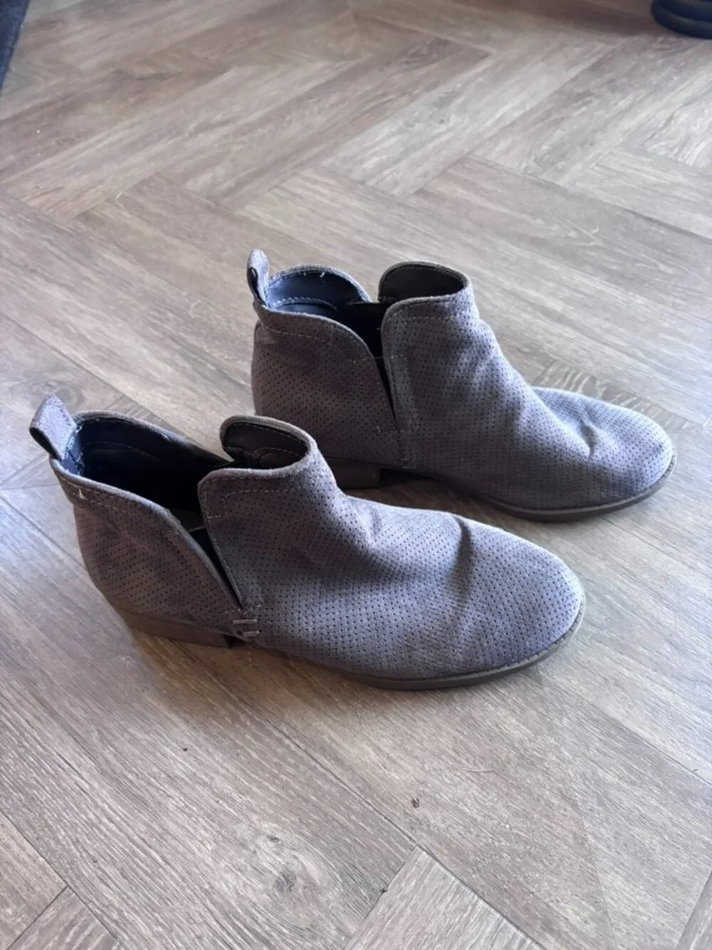 Target Universal Thread Gray Perforated Ankle Booties